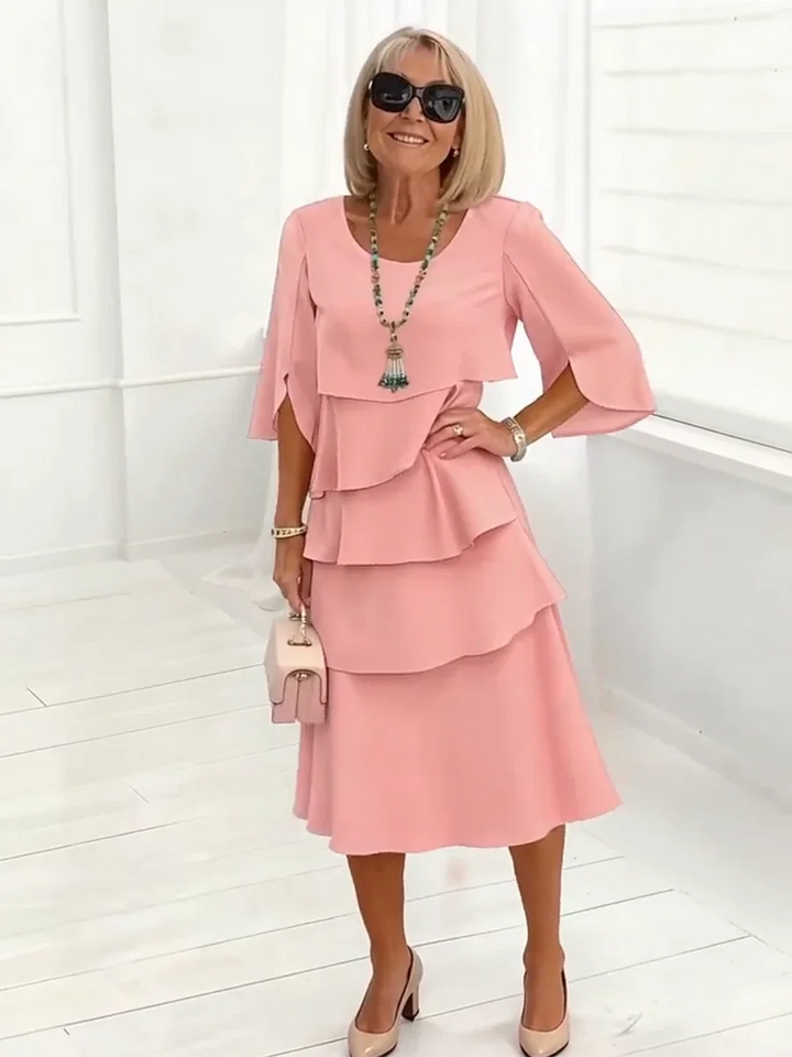 Charlotte | Elegant Split-Sleeve Midi Dress