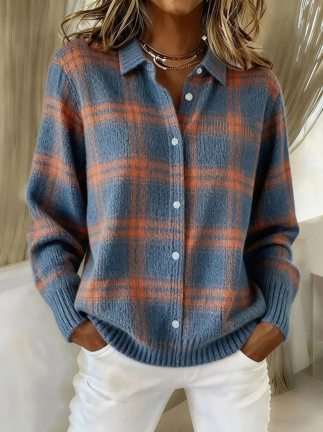 Aiza - Soft Check Cardigan