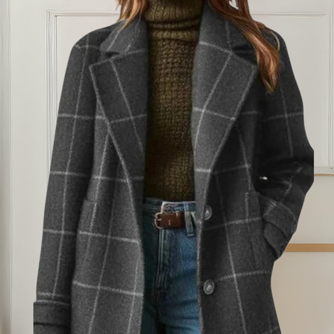 Judith | Long Tweed Plaid Coat