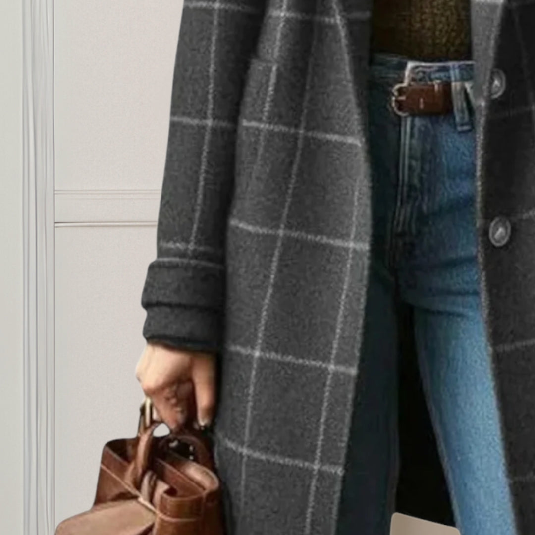Judith | Long Tweed Plaid Coat