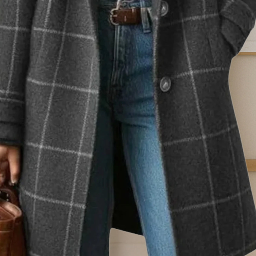 Judith | Long Tweed Plaid Coat