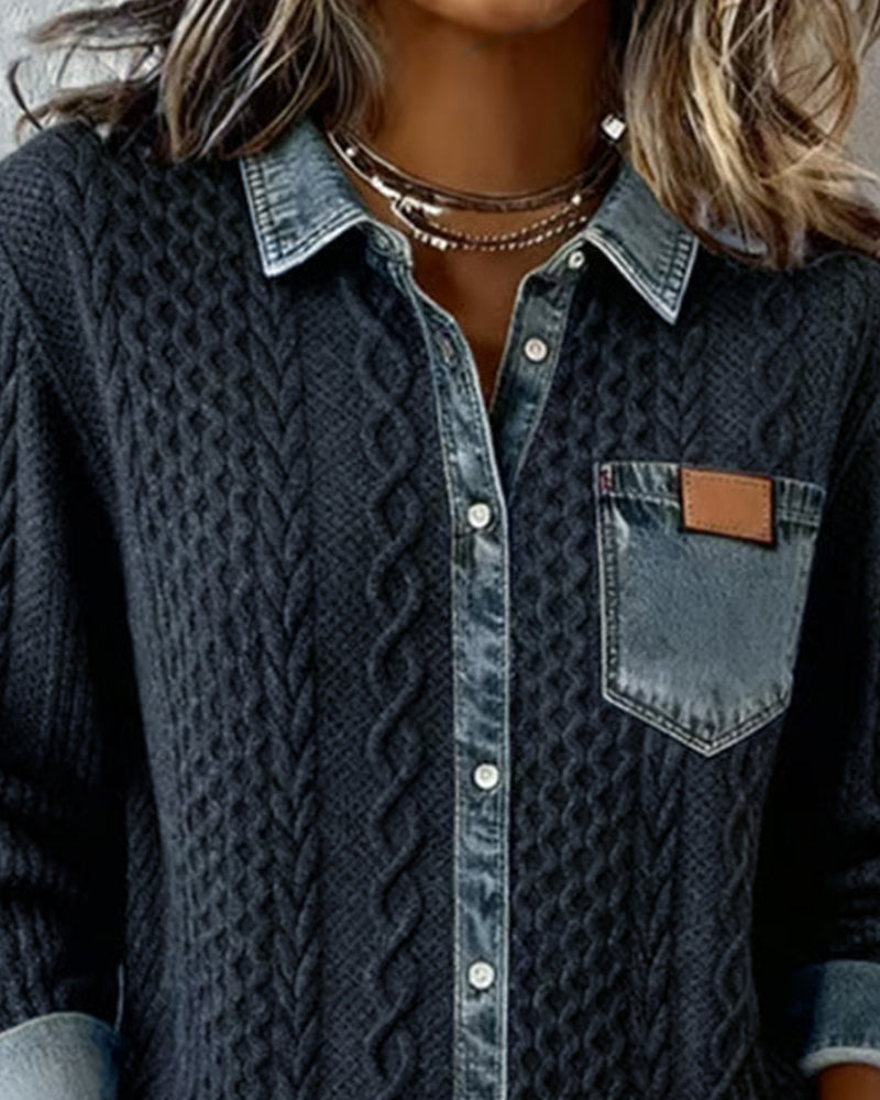 Ceir | Denim Patchwork Shirt