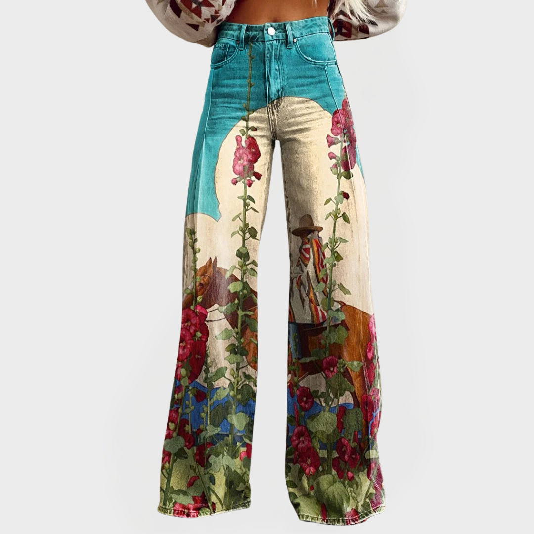 Jenny | Stylish Jeans with Floral Design