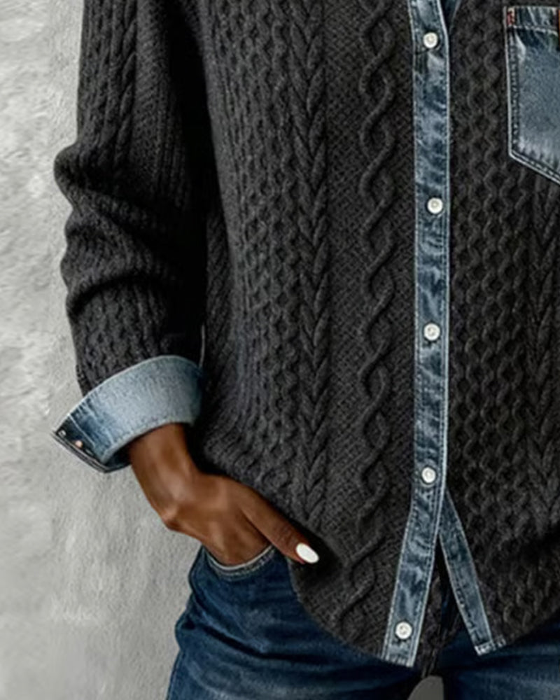 Juliane - Denim Patchwork Shirt