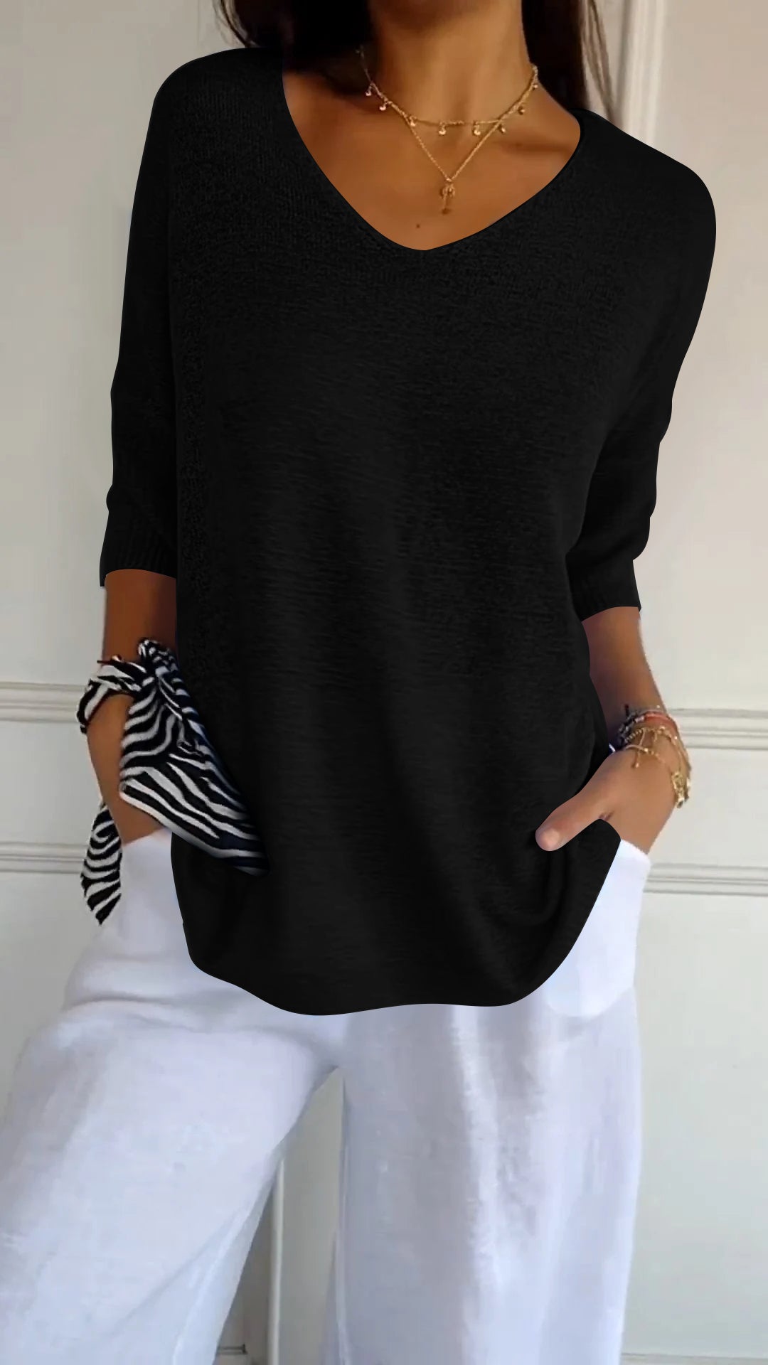 Anwen | Soft Drape V-Neck Knit