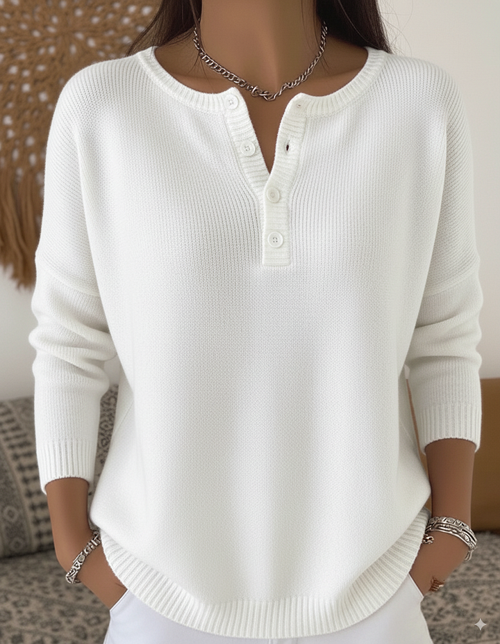 Charlotte | Button Henley Sweater