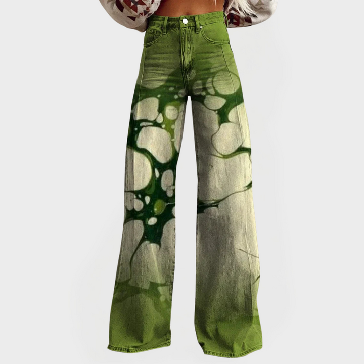 Eula | Comfortable Artistic Jeans with Wide Legs