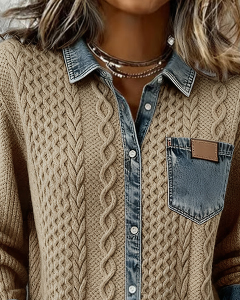 Juliane - Denim Patchwork Shirt