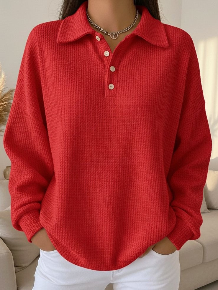 Anna | Soft Knit Polo Sweater