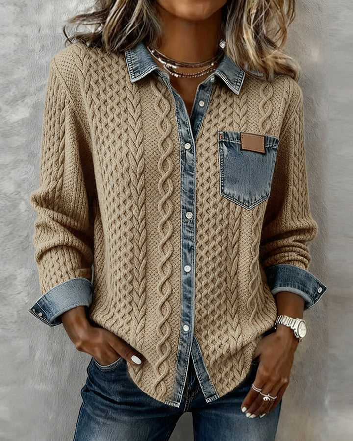Juliane - Denim Patchwork Shirt