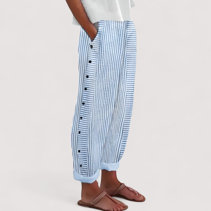 Ann lightweight lined pants shown in a relaxed everyday style