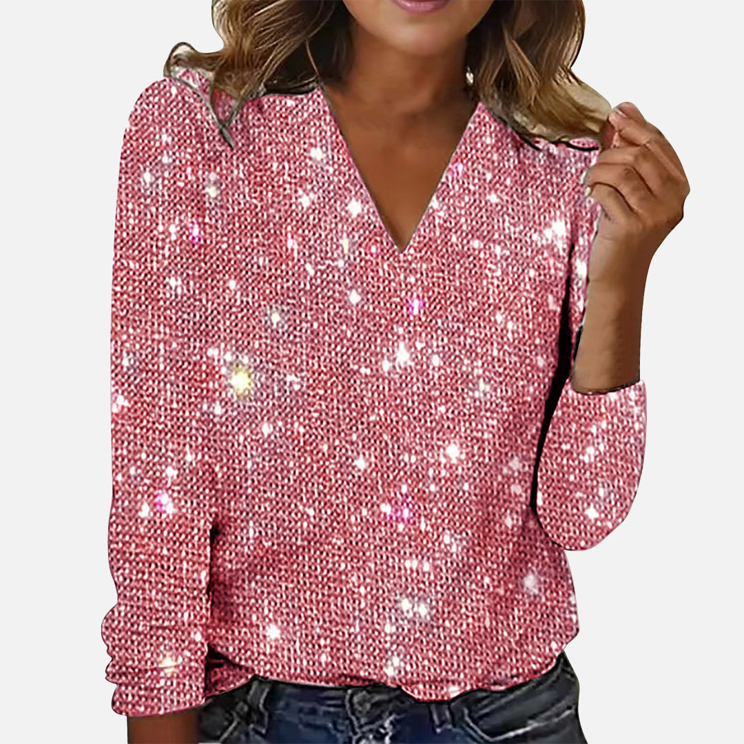 Jade | V-Neck Diamond Blouse