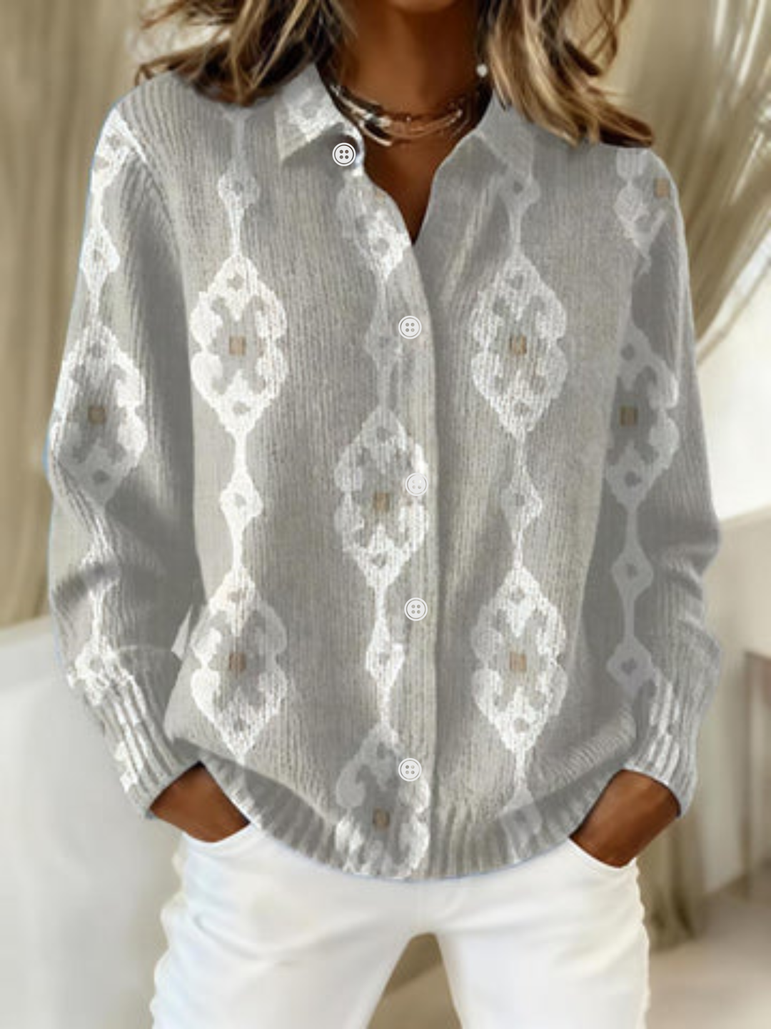 Serena | Elegant Print Cardigan