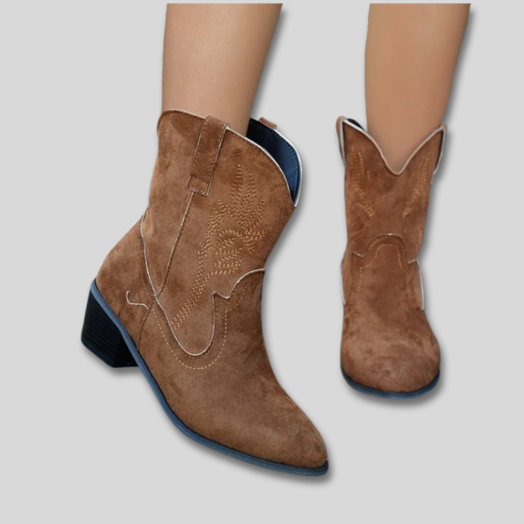 Zephyra | Embroidered Classic Cowboy Boots