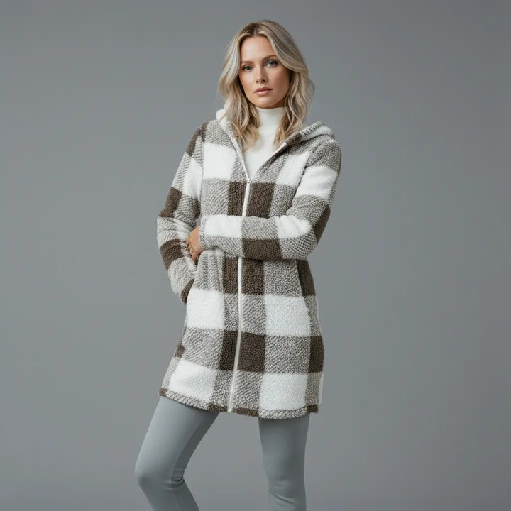 Willow | Plaid Fleece Hooded Coat