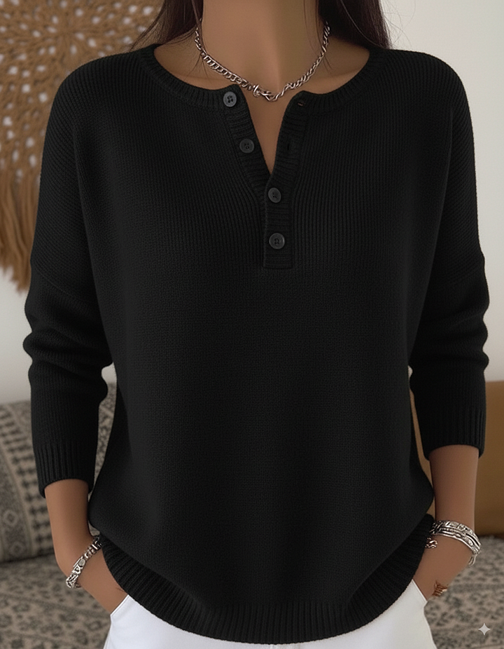 Charlotte | Button Henley Sweater