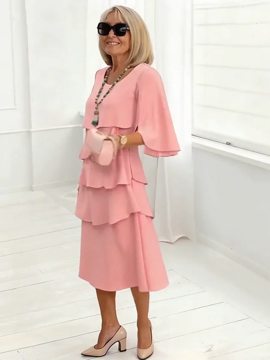 Charlotte | Elegant Split-Sleeve Midi Dress