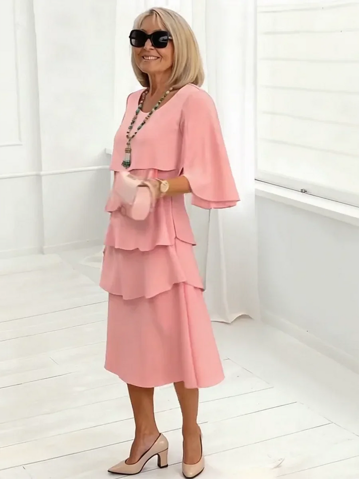 Charlotte | Elegant Split-Sleeve Midi Dress