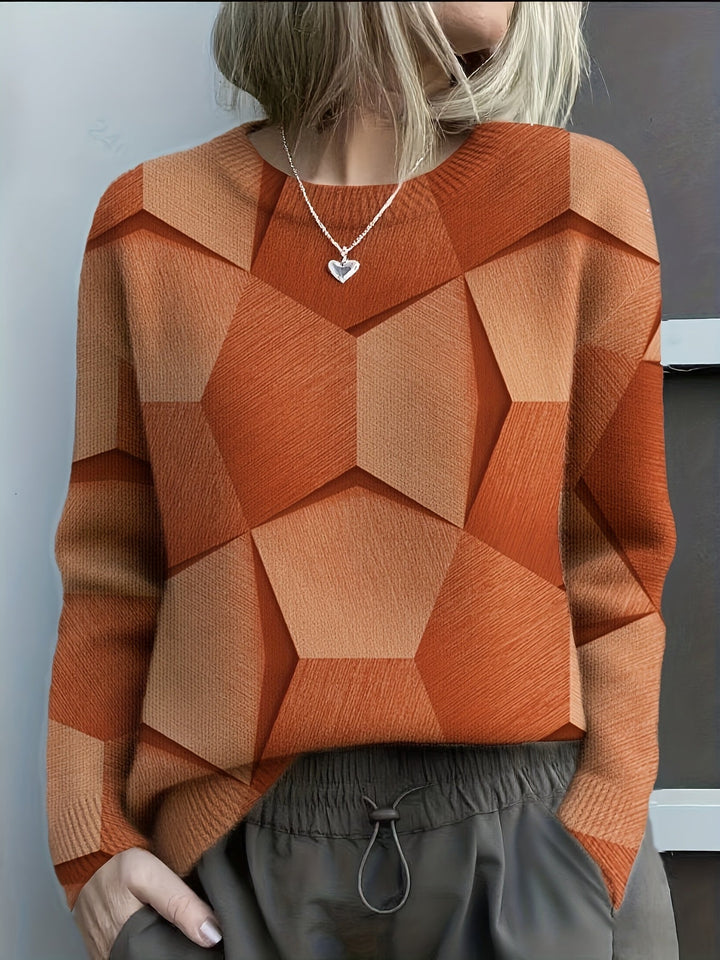 Lucia | Geometric Coloblock Knit Sweater