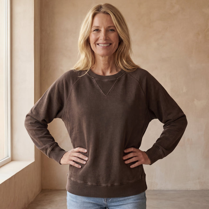 VIOLA - Ribbed Accent Pocketed Pullover