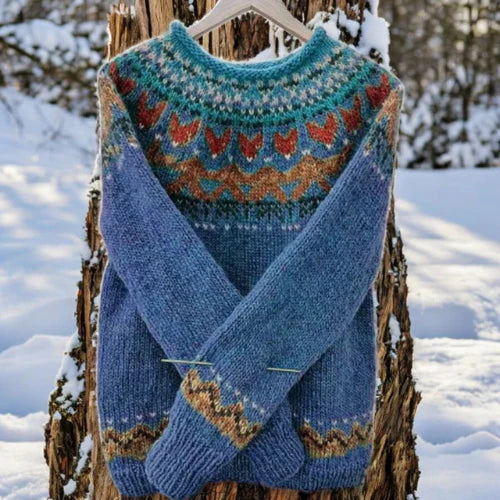 Isla | Warm jumper with a classic woven pattern