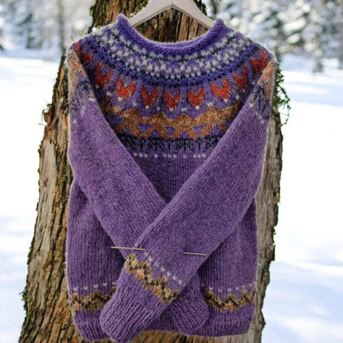 Isla | Warm jumper with a classic woven pattern