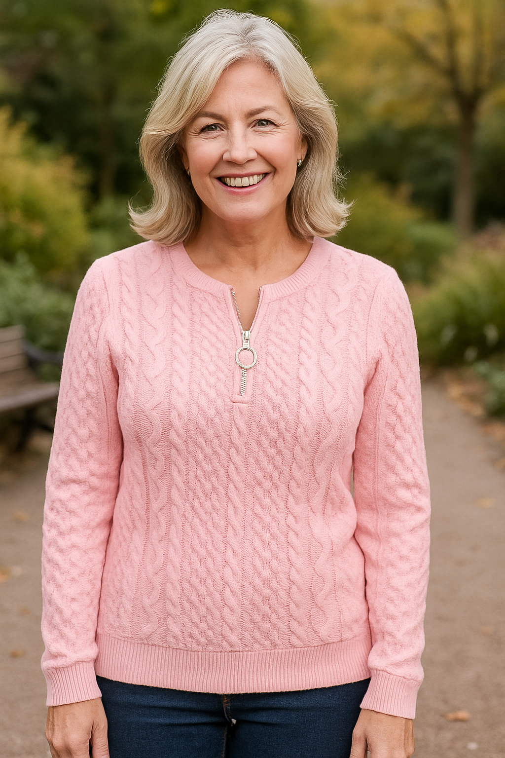 Nestelle | Cable Zip Knit