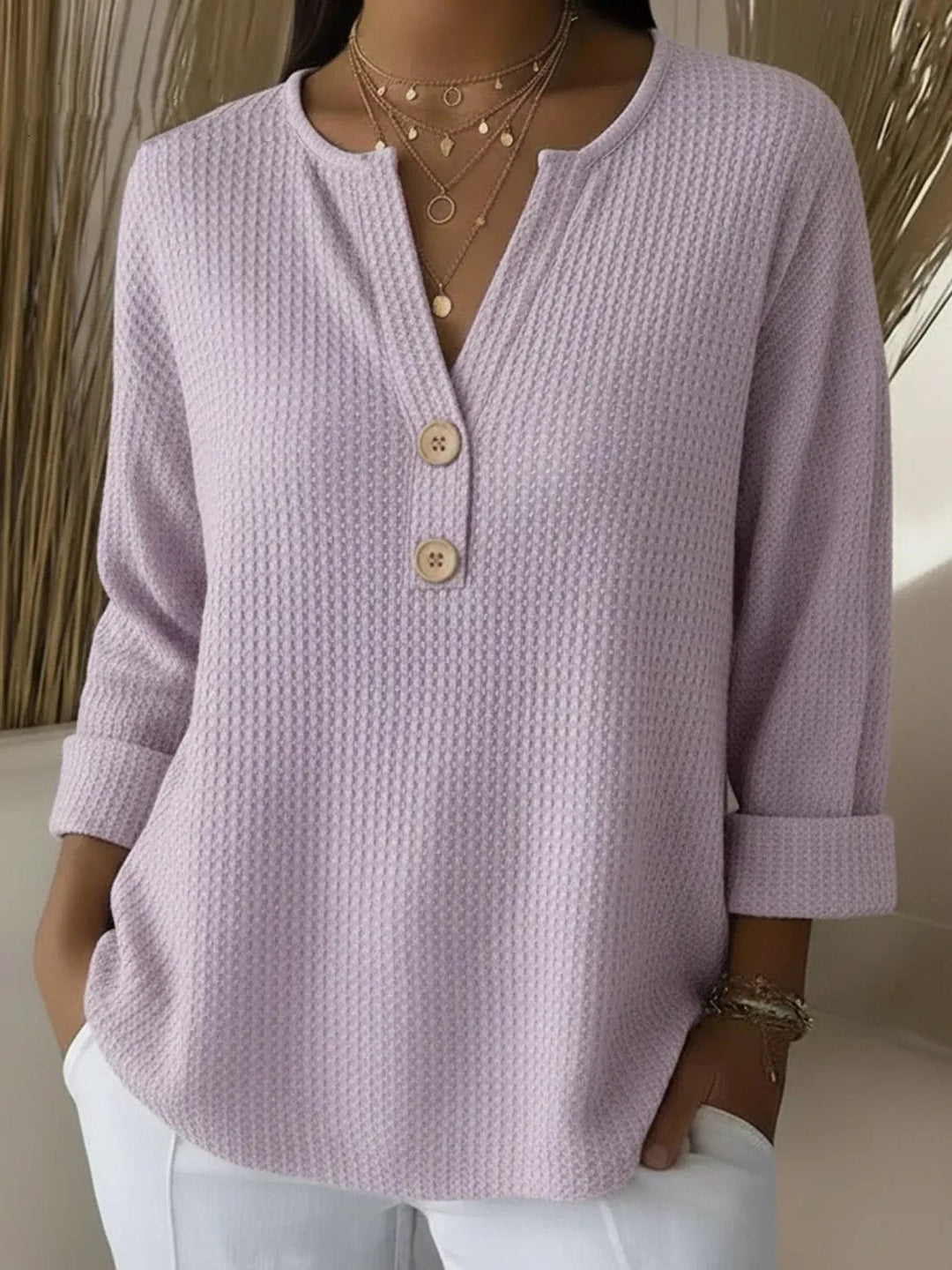 Mirabelle - Textured Button Sweater