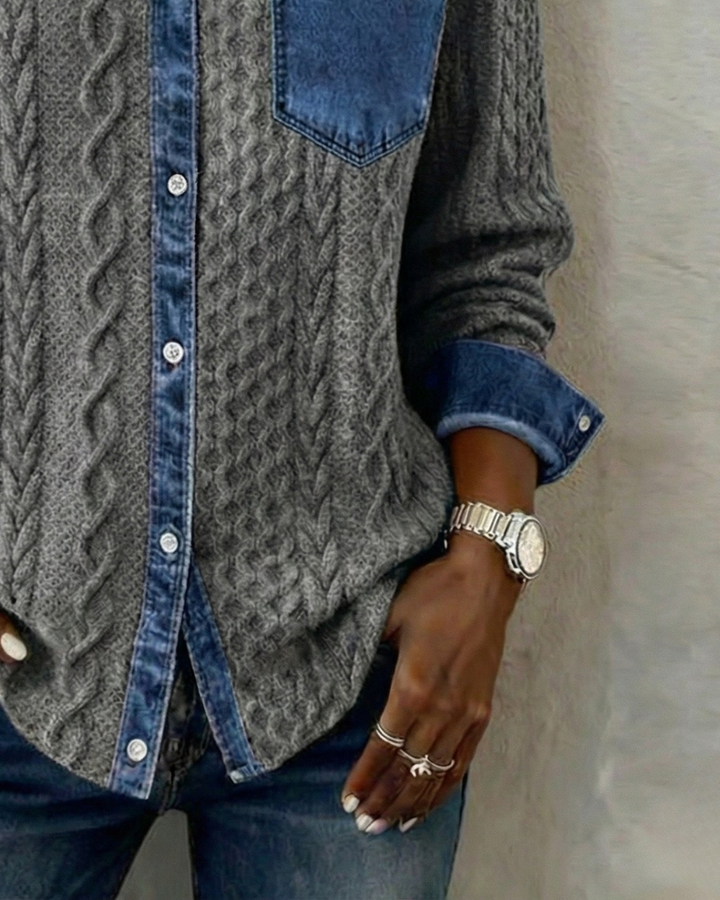 Juliane - Denim Patchwork Shirt