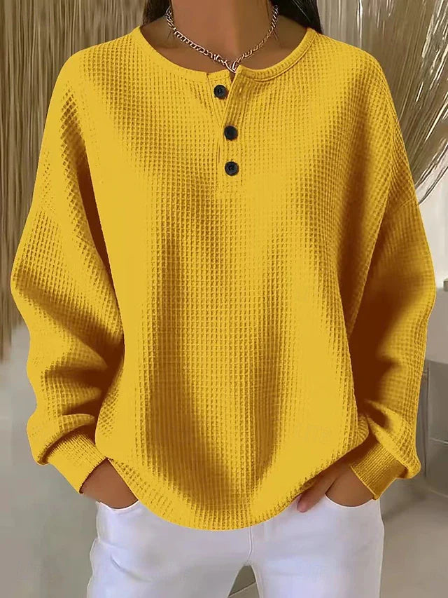 Livia - Waffle Knit Henley