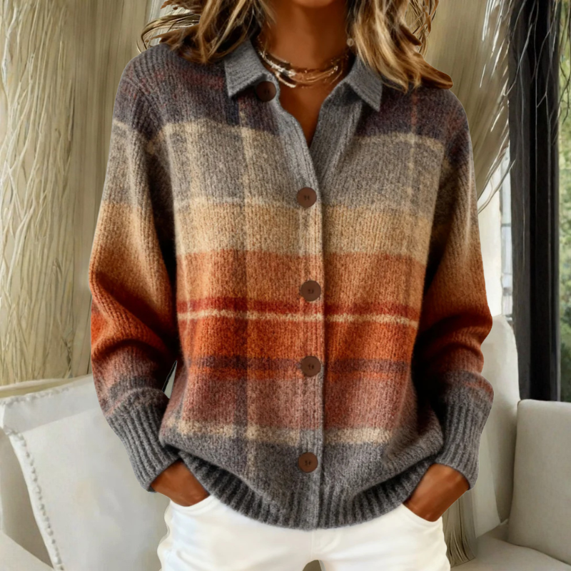 Naomi | Plaid Knit Cardigan