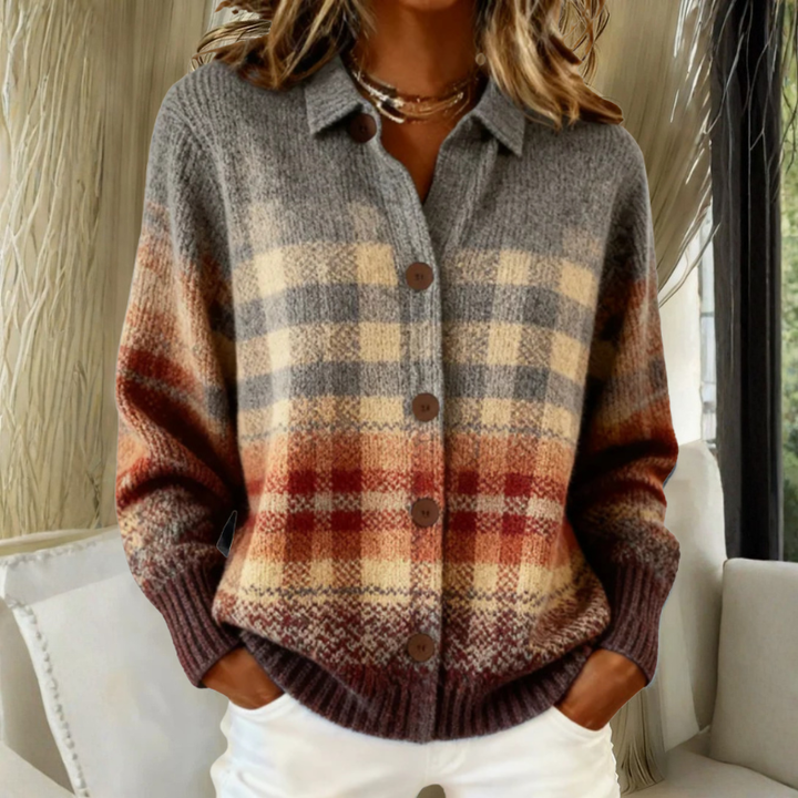 Naomi | Plaid Knit Cardigan