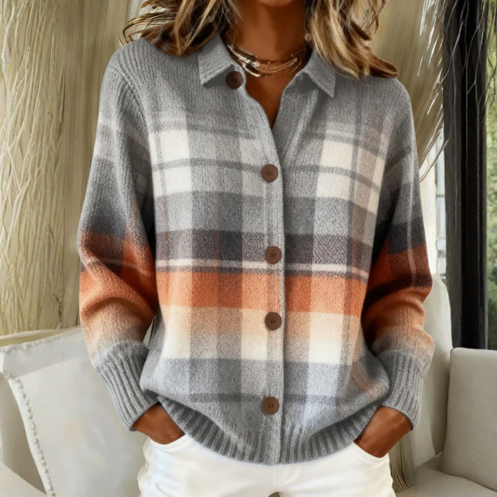 Naomi | Plaid Knit Cardigan