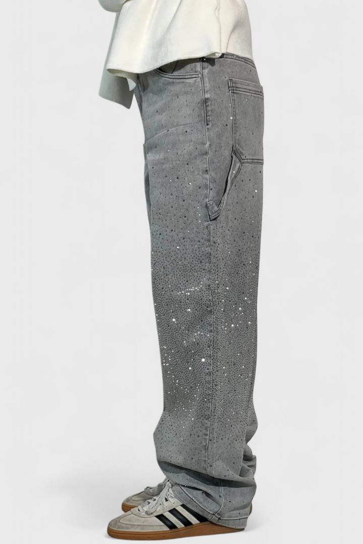 Dariya | Rhinestone Cargo Balloon Jeans