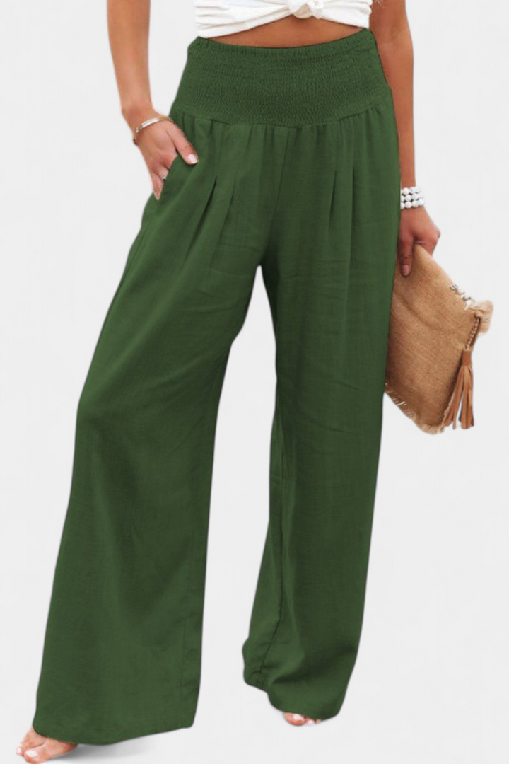 Lexia fluid cotton and linen pants with a relaxed, flowing silhouette