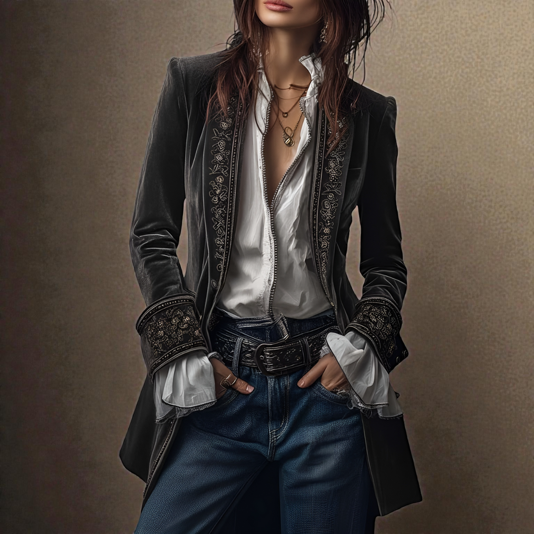Elise | Velvet Statement Blazer