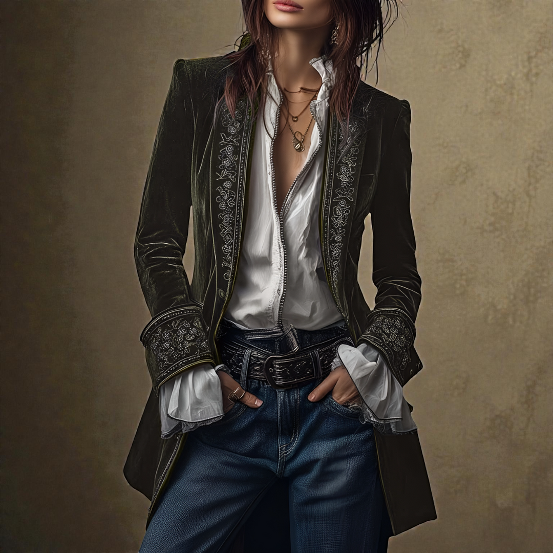 Elise | Velvet Statement Blazer