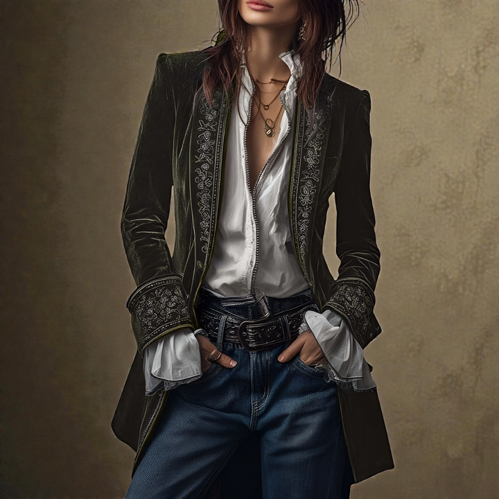 Elise | Velvet Statement Blazer