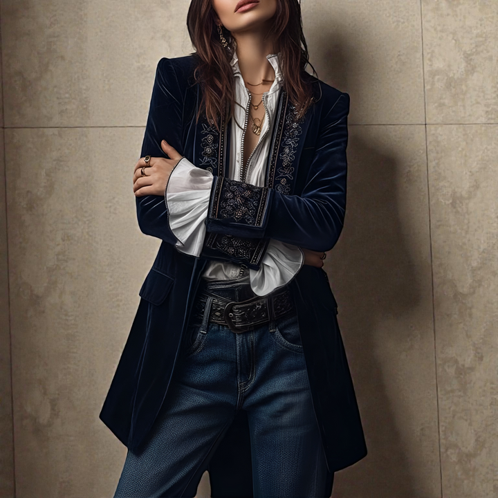 Elise | Velvet Statement Blazer