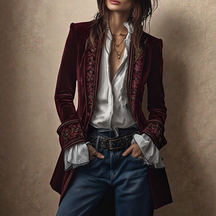 Elise | Velvet Statement Blazer