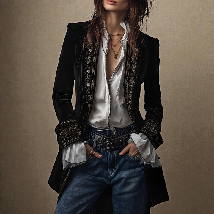 Elise | Velvet Statement Blazer