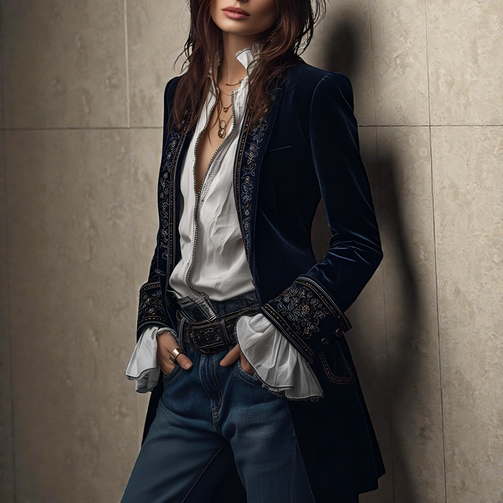Elise | Velvet Statement Blazer