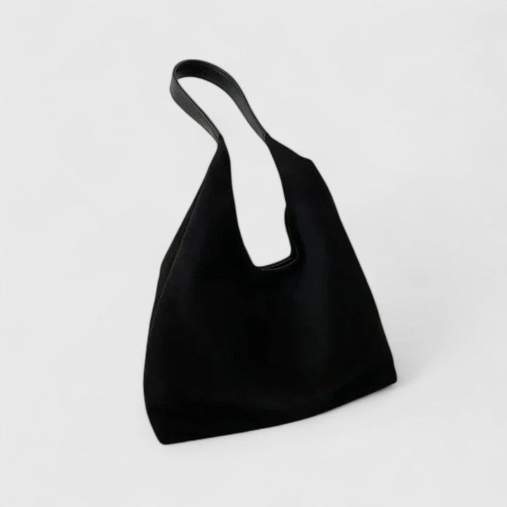Rovena minimalist shoulder bag shown in a neutral tone with clean, simple design
