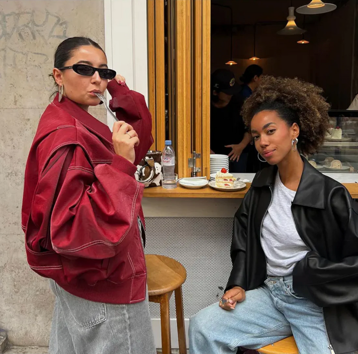 Naenia | Leather Bomber Jacket
