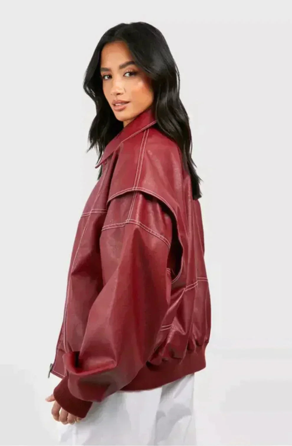 Naenia | Leather Bomber Jacket