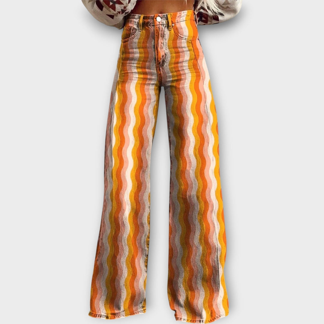 Reina | Jeans with Colorful Stripes