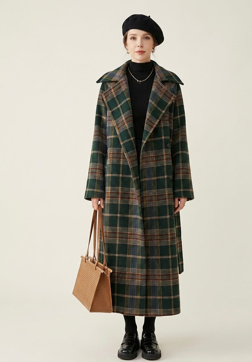 Ivy | Checkered Longline Coat