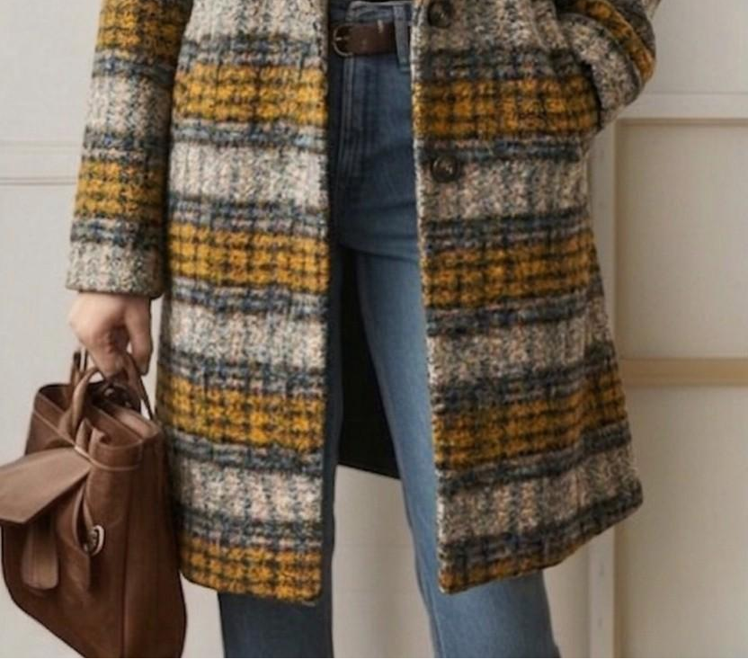 Sienna | Longline Checkered Coat