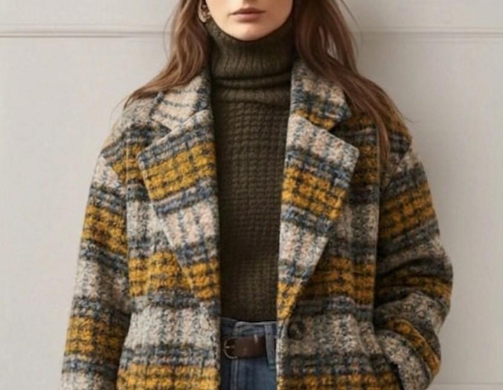 Sienna | Longline Checkered Coat