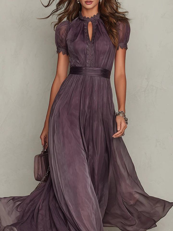 Flavia | Vintage Elegant Chiffon Maxi Dress